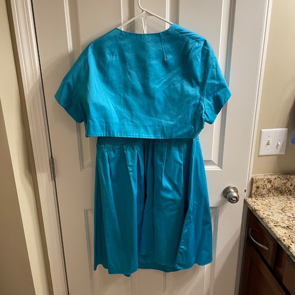 David's Bridal Blue Bridesmaid Dress, Size 18, with Matching Jacket, size 2X - Picture 7 of 7